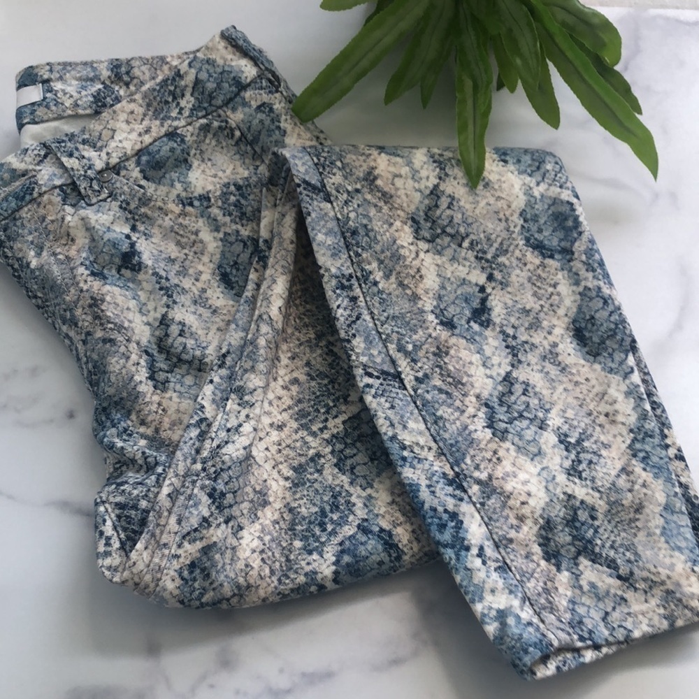 7 For All Mankind Indigo Snakeskin Python Stretch… - image 4